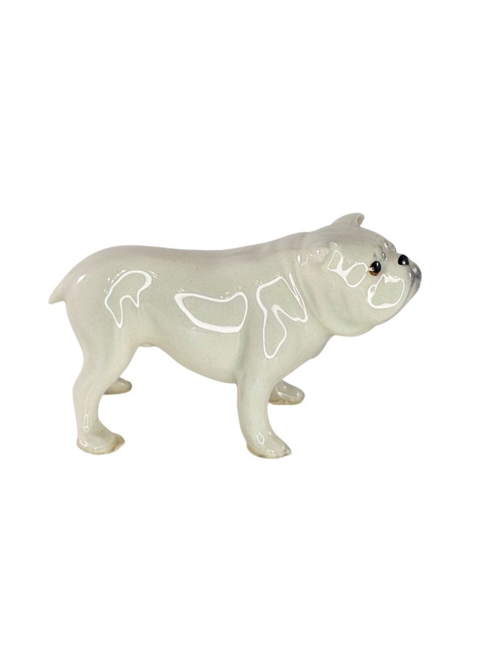 Hagen Renaker English Bulldog Standing White Miniature Figurine Dog CHIPPED EARS
